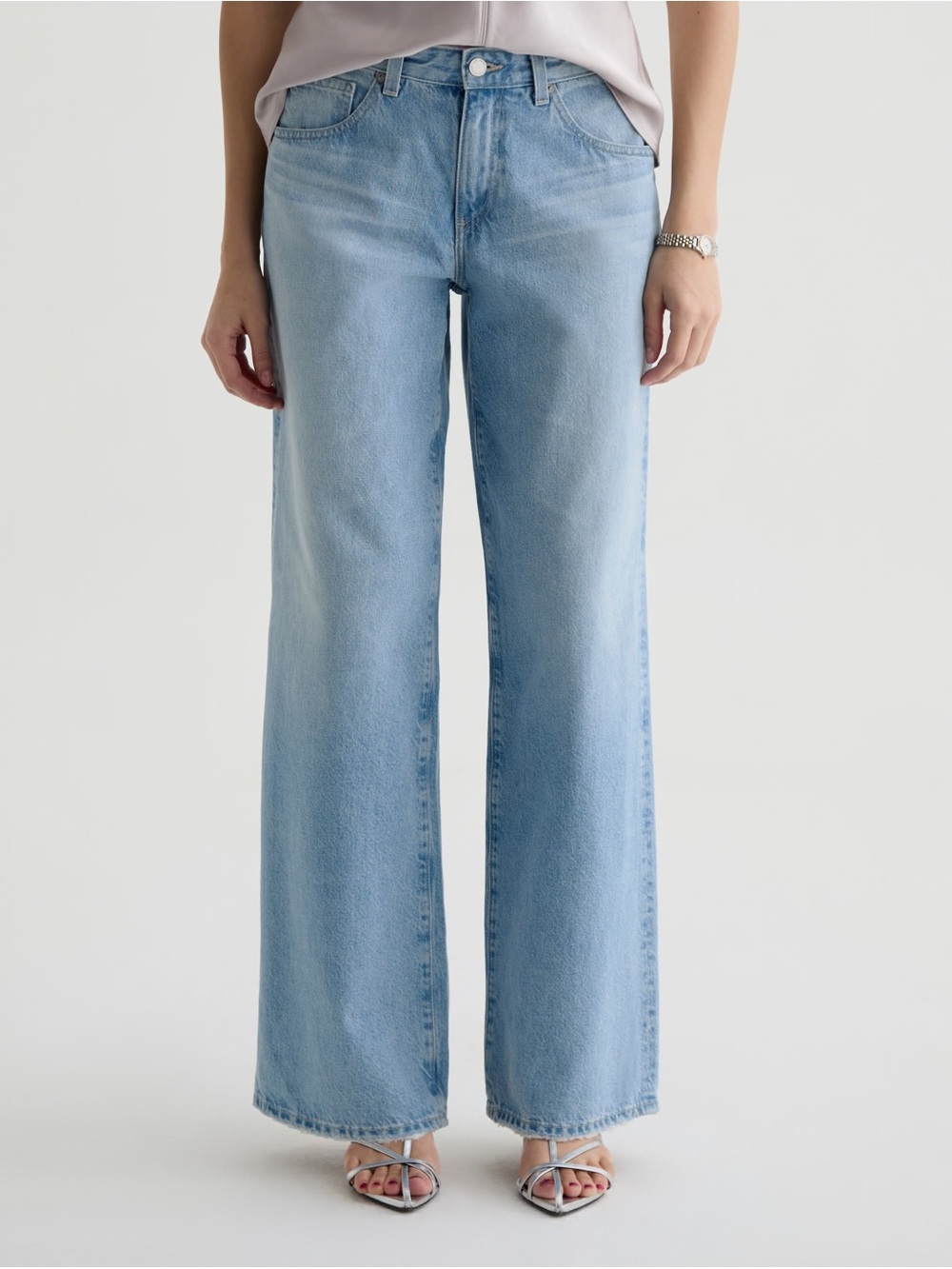 AG Adriano Goldschmmied ‘Adria’ low rise light Wash Wide Leg Jeans